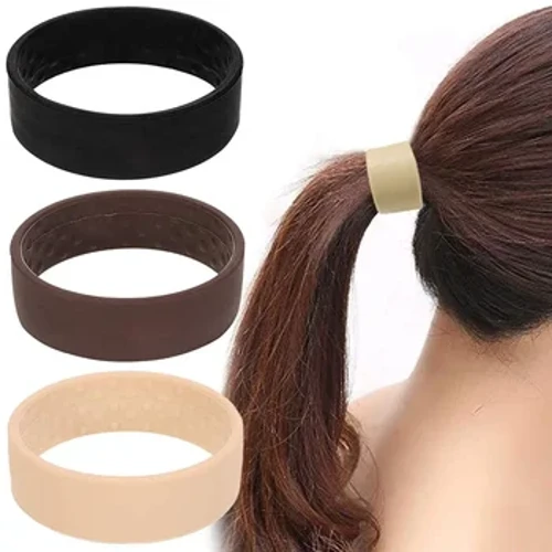 2022 Baru Wanita Ekor Kuda Pemegang Rambut Dasi Lipat Rambut Scrunchies Silikon Stasioner Elastis Band Sederhana Aksesoris Rambut