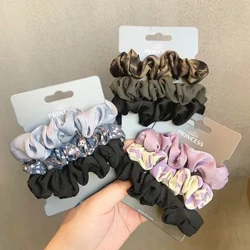 3/6 Chiếc Vintage Scrunchie Satin Da Báo Scrunchies Bộ Thun Cột Tóc Thời Trang Đầu Đuôi Ngựa Quan Hệ Dây Phụ Kiện Tóc