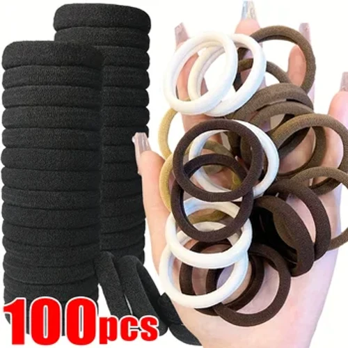 20-100pcs yuqori elastik soch arqonlari Ayollar uchun asosiy soch tasmalar qora qahva jigarrang choksiz soch halqa bog'ichlari Ponytail ushlagichi aksessuarlari
