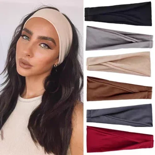 Turban bentiță pentru femei, culoare uni, benzi elastice pentru păr, bentiță pentru yoga, machiaj de modă, cerc pentru păr, accesorii pentru păr