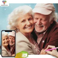 Grianghraf Péinteáil Diamond Saincheaptha 5D Pictiúr Rhinestones DIY Diamond Bróidnéireacht Maisiúcháin Bainise Baile Bronntanais Cuimhneacháin Leanaí Tuismitheoirí