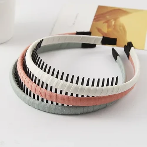 Hoer Accessoire Meedercher Stoff iwwerdeckt Hoer Bänner mat Zänn Hoer Kanner Headbands Fir Kanner Massiv Hoer Band DIY Headband Head Hoop