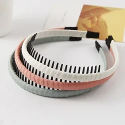 Hoer Accessoire Meedercher Stoff iwwerdeckt Hoer Bänner mat Zänn Hoer Kanner Headbands Fir Kanner Massiv Hoer Band DIY Headband Head Hoop