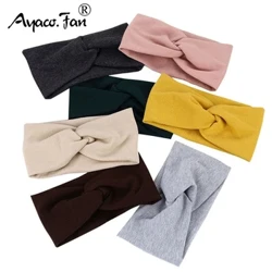 Katı Çapraz Bantlar Kadın için Yeni Hairband Yün Örme Elastik Spor Yoga Kafa Bandı Şapkalar Kızlar saç bandı saç aksesuarları