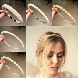 Móda Biela Umelá perla Obruč do vlasov Pevný styling do vlasov Elastické gumičky do vlasov Ženy Dievčatá Makeup Umývanie Tvár Čelenka Pokrývky hlavy