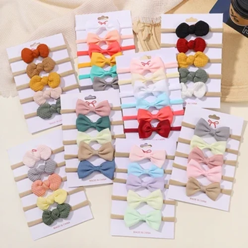 5/6 bucăți fetite de culoare solidă cu fundiță pentru copii pentru copii, panglică grograin, benzi pentru păr, accesorii de păr pentru sugari, comerț cu ridicata