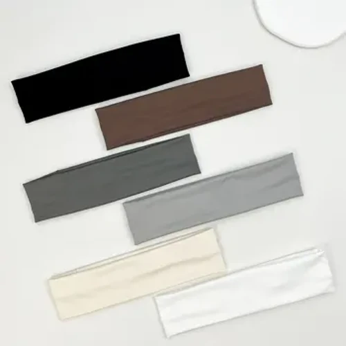 6 fasce per capelli sportive alla moda per donne, fitness, corsa, yoga, fasce per capelli elastiche in tinta unita, accessori per capelli per trucco elasticizzato