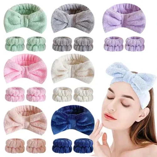 1/2/3 pçs rosto lavagem absorvente pulseira bandana acessórios de cabelo conjunto feminino meninas coral velo faixas de cabelo manguito à prova dwaterproof água