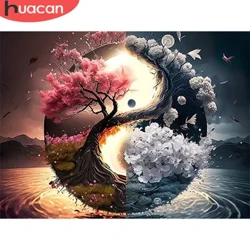 HUACAN Diamond Painting Novost 2023 Tree Landscape Mosaic Needlework Polni Kompleti Vezenje Tai Ji Cross Stitch Kompleti Unikatno Darilo