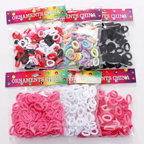 100PCS/Set 1.5cm Modrwy Bach Lliwgar Bandiau Gwallt Elastig Affeithwyr Gwallt Merched Band Rwber Ciwt Gwm Ar gyfer Bandiau Pen Gwallt Scrunchies