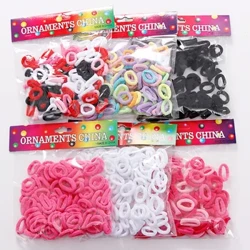 100PCS/Set 1.5cm Modrwy Bach Lliwgar Bandiau Gwallt Elastig Affeithwyr Gwallt Merched Band Rwber Ciwt Gwm Ar gyfer Bandiau Pen Gwallt Scrunchies