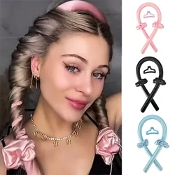Wanita Heatless Curling Rod Tanpa Panas Rambut Curls Headband Nggawe Rambut Lembut Mengkilap Rambut Atlet Curling Putra Aksesoris Rambut
