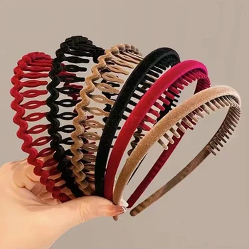 Đơn giản Đổ Xô Tóc nữ Thu Đông Nhung Ép Dầu Gội Đầu Răng Chống Trơn Trượt Kẹp Tóc Mũ Đợi Đầu Đa Năng