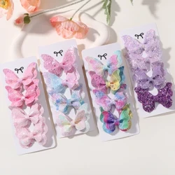 2/4/5 st Flickor Söta paljetter Dubbla fjärilshårklämma Rosett Hårnålar DIY Huvudbonader Rosettdekor Hårgrepp Barn Håraccessoarer