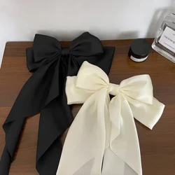 Elegan Busur Pita Rambut Klip untuk Anak Perempuan Fashion Sederhana Padat Satin Klip Rambut Pin Retro Ikat Kepala dengan Klip Aksesoris Rambut Gadis