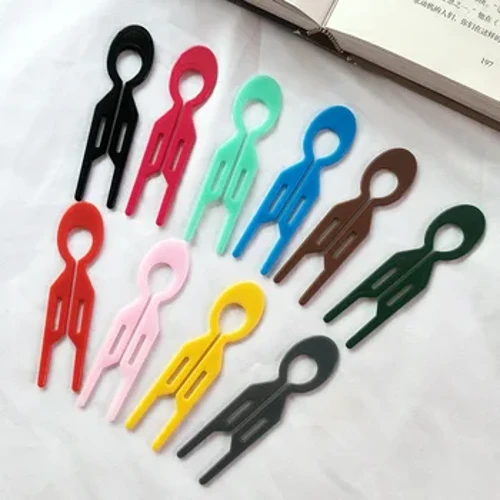 Jepit Rambut Bergelombang Berbentuk U Sederhana Wanita Kepala Bulat Garpu Rambut Keriting Rambut Klip Klip Sedang Warna Solid DIY Alat Gaya Rambut