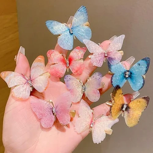 1 ST Willekeurige Kleurrijke Vlinder Haarspelden Meisje Haarspeldjes Vrouwen Zoete Haar Ornament Regenboog Hoofddeksels Mode Haaraccessoires