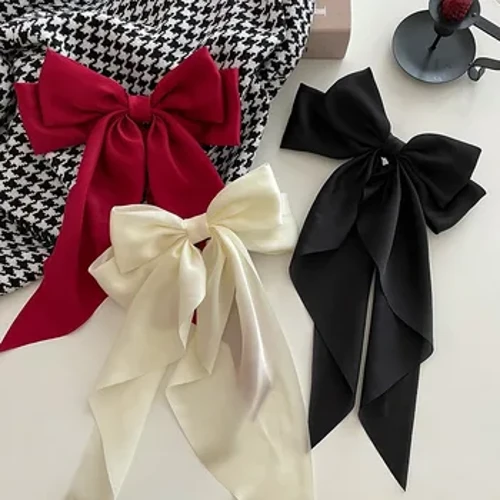 Panglică din satin de 11 culori uni Fundițe mari Agrafe de primăvară Accesorii de păr pentru femei, fete, la modă, coreeană, de vară, 2023