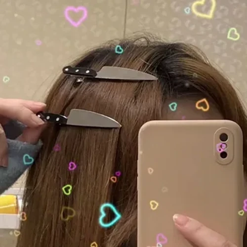 Halloween Creative Simulation Nakakatawang Knife Shape Hair Clips Para sa mga Babae Punk Gothic Hairpins Para sa Mga Batang Babae Mga Accessory ng Buhok Para sa Mga Batang Babae