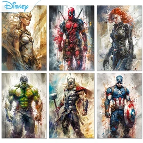 Disney Diamond Painting Superhero Spiderman Iron Man Hulk Art Mosaic Rhinestones 5d Taimane Su'e Su'e Tama'i Fale Teuga