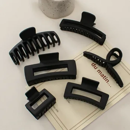 Phong Cách Hàn Quốc Màu Đen Lớn Vuốt Tóc Thanh Lịch Acrylic Kẹp Tóc Barrette Cua Kẹp Tóc Mũ Đợi Đầu Đa Năng Cho Nữ Cô Gái Phụ Kiện Tóc