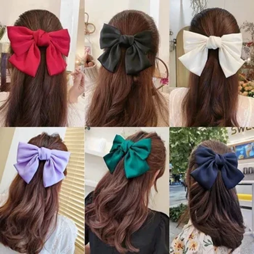 6Pcs Fashion Pita Busur Jepit Rambut untuk Wanita Besar Besar Busur Jepit Rambut Gadis Ikatan Simpul Jepit Rambut Jepit Rambut Wanita Aksesoris Rambut