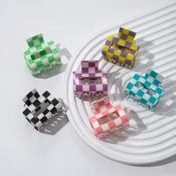 2 inch Kleurrijke Geruite Rechthoek Haar Klauw Clips Voor Vrouwen Meisjes Mode Haar Clips Voor Styling Klauw Klemmen Haar accessoires
