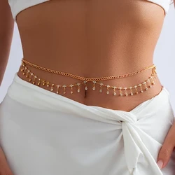 Ingemark seksi privjesak sa zvijezdama od vještačkih dijamanata oko struka i pojasa za trbuh Lanac za žene Ljetni bikini Rave Nakit za tijelo Y2K dodaci