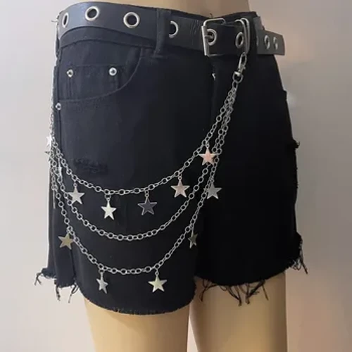 Sterne Hüftkette Gürtelkette Damen Cool Ins Wind Hosenkette Accessoires Trendy Hip Hop Hüftkette Punk