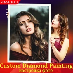 Ảnh Tùy Chỉnh Tự Làm Tranh Gắn Đá Quà Tặng Handmade 5D Full Kim Cương Thêu Bộ Kim Cương Khảm Trang Trí Nhà Quà Tặng Kỷ Niệm