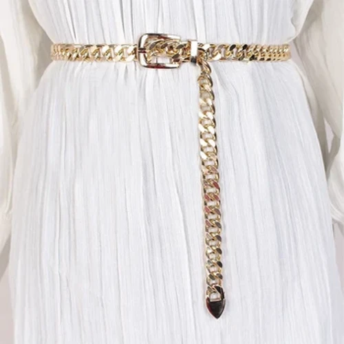 I-PC ye-Women's Chain Belt Metal Waist Chain Amabhande Izingubo Zokugqoka Ibhande Lensimbi Liyalungiseka