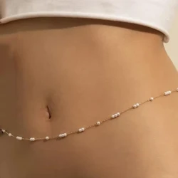Szexi Vintage Belly Pearl lánc test lánc deréklánc öv Utcai viselet nyári női divat testékszer Y07