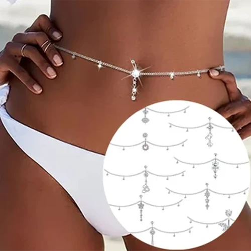 1ks Nerezový řetízkový prsten do pupíku 14G ženy Sexy řetízek Piercing do pupíku Šperky do pasu Piercing do břicha