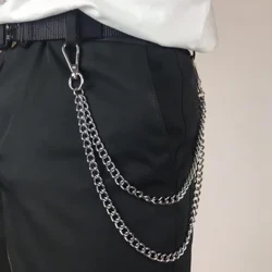 Metal Punk Rock Lagdelt Kæde Nøgleringe Til Mænd Kvinder Talje Nøglering Pung Jeans Hip-hop Bukser Bæltekæder Smykker Tilbehør