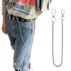 Thép không gỉ dài 45cm Punk Hip-Hop Hợp Thời Trang Dây Thắt Lưng Dây Xích Quần Nam Dây Xích Quần Jean Nam Punk Tặng Kim Loại quần Móc Khóa