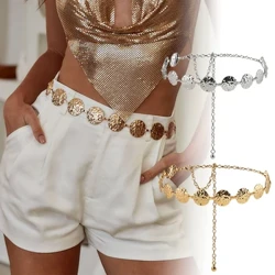 Elegant aýallar metal bil zynjyry Altyn tegelek tertipsiz beden zynjyry seksi aksessuar