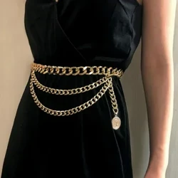 Ibhande Le-Tassel Gold Chain Labesifazane Izingubo Zomklami Brand Okunethezeka I-Punk Fringe Silver Waist Amabhande Ibhande Lowesifazane Lengubo Yegolide Lensimbi