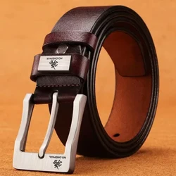 Tunay na Balat Para sa Mataas na Kalidad ng Buckle Jeans ng Cowskin na Kaswal na Sinturon ng mga Lalaki na Negosyong Cowboy Waistband Lalaking Fashion Designer 2022Bago