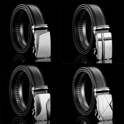 Mens Gnó Stíl Chreasa Black Pu Leathar Strap Waistband Fireann Criosanna búcla Uathoibríoch Chun na bhFear Criosanna beilt Cáilíochta Barr Do Jeans