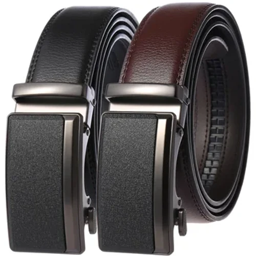 Vyriški odiniai diržai madingi automatinė sagtis Cowskin vyriški diržai prabangūs dizainerio juodai rudi 3,5 cm