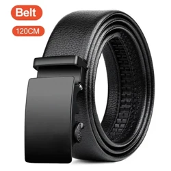 Dynion Lledr Belt Car Metel Awtomatig Buckle Gwaith Belt Dynion Ansawdd Uchel 120cm Lledr Belt Busnes