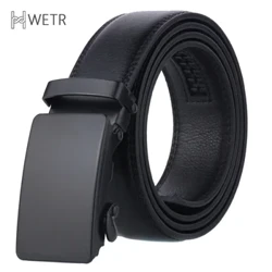 Pánsky ležérny kožený opasok s automatickou prackou Slip Buckle