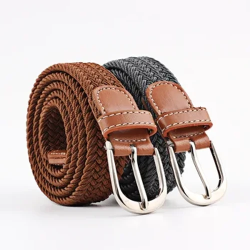 2,5 cm x 100 cm Universal nålespændebælte til mænd og kvinder Canvas elastiske jeansbælter Unge studerende vævet lærred tynd linning