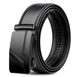 Hög kvalitet 105 150 140 130 160 170 cm Large Plus Size Herrbälte Mode Lyx Legering Automatiskt Spänne Svart PU-läderbälten