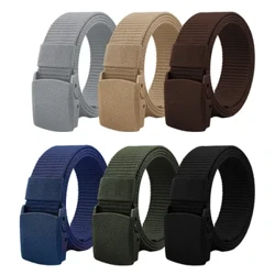 Lliw Solid Dynion Gwregysau Merched Milwrol neilon gymwysadwy Belt Awyr Agored Teithio Tactegol Waist Belt Gyda Bwcl plastig ar gyfer pants