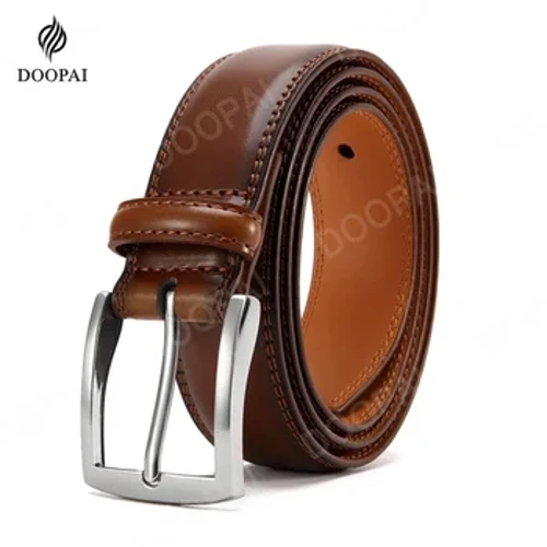 2023 Nā kāʻei kāne hou kiʻekiʻe ʻoi aku ka maikaʻi o ka ʻili maoli LONG nui Pin Buckle Metal Automatic Buckle Kāne Kāʻei Kāʻei Kāne