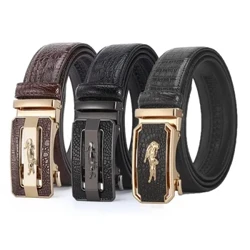 Gizonezkoen aleaziozko Buckle automatikoko gerrikoa Larruzko Gizonezko Modako marka ospetsua Luxuzko negozio uhala Gerrirako gerrikoak