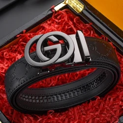 Sinturon Panlalaking lapad 3.4cm Marangyang Brand Designer Fashion Automatic Buckle Genuine Leather Men's Jeans High Quality Waist Male Strap