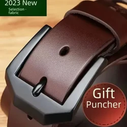 Nam Da Thật 100% Kẹp Thắt Lưng Đồng Khóa Tự Động Thời Trang Phong Cách Casual Kinh Doanh Đa Năng Đơn Giản Cao Cấp Tạo Cảm Giác