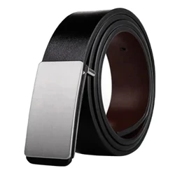 Bán Thắt Lưng Nam Trơn Khóa Da PU Thắt Lưng Nam Cao Cấp Công Sở Quần Jean Đen Dây Thắt Lưng 3.3Cm Ceinture
